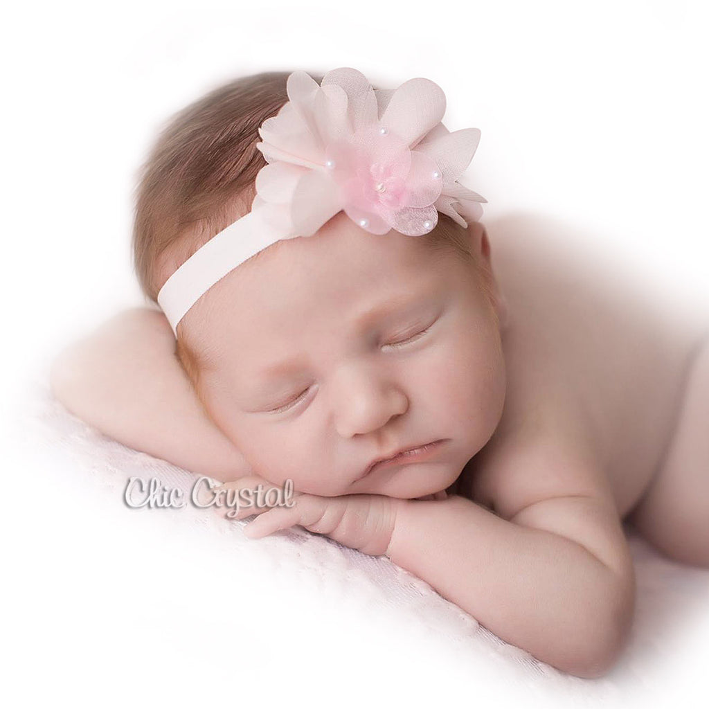 Organza Flower Headband - Chic Crystals