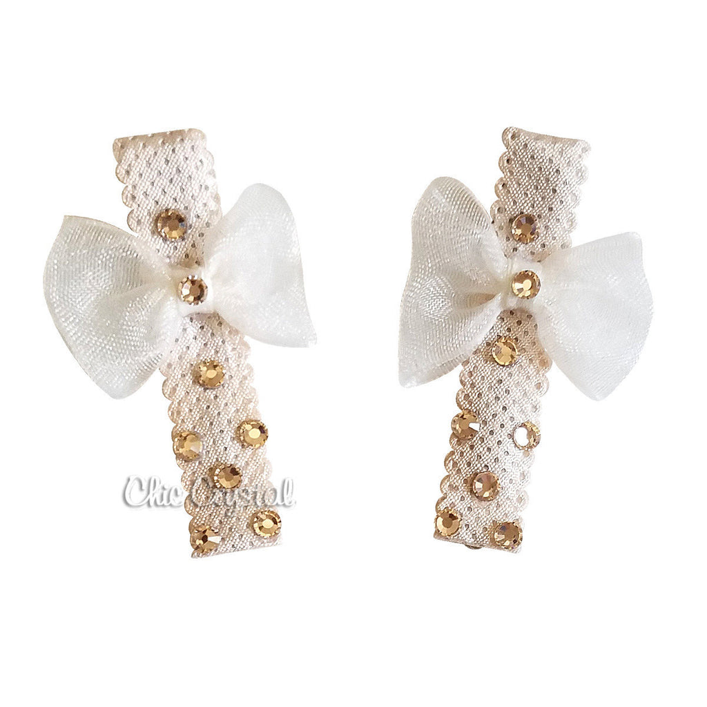 Bow Clip Set - Chic Crystals