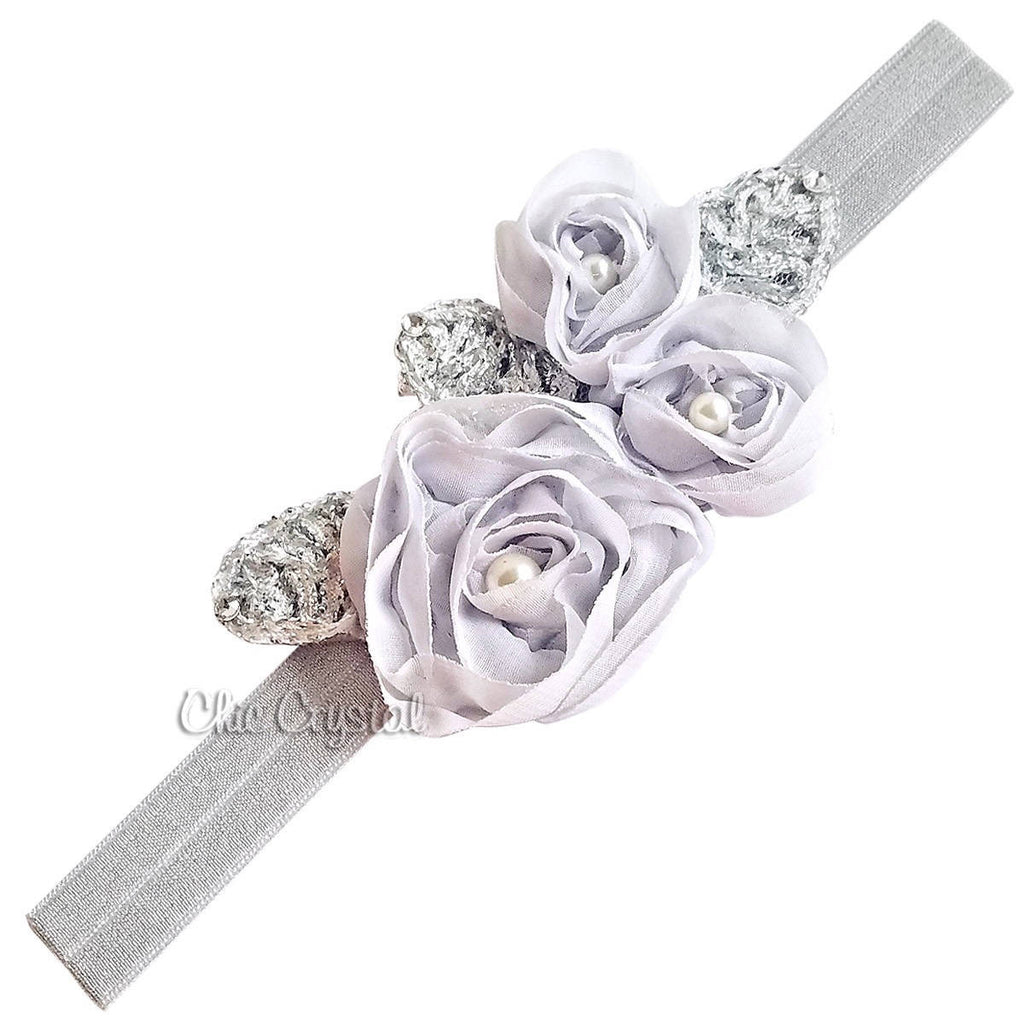 Shabby Flower Headband - Chic Crystals