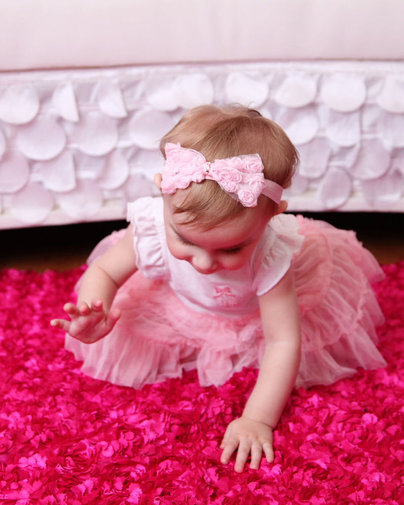 Rosette Bow Headband - Chic Crystals