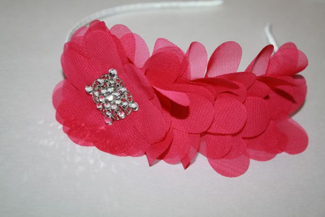 Flower Hard Headband - Chic Crystals
