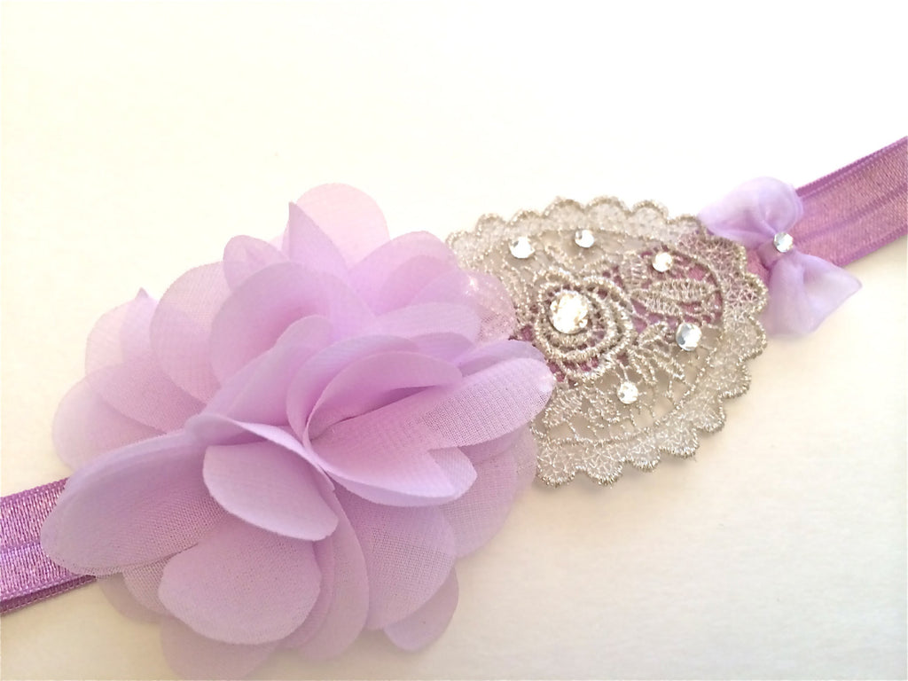 Lace Chiffon Band - Chic Crystals
