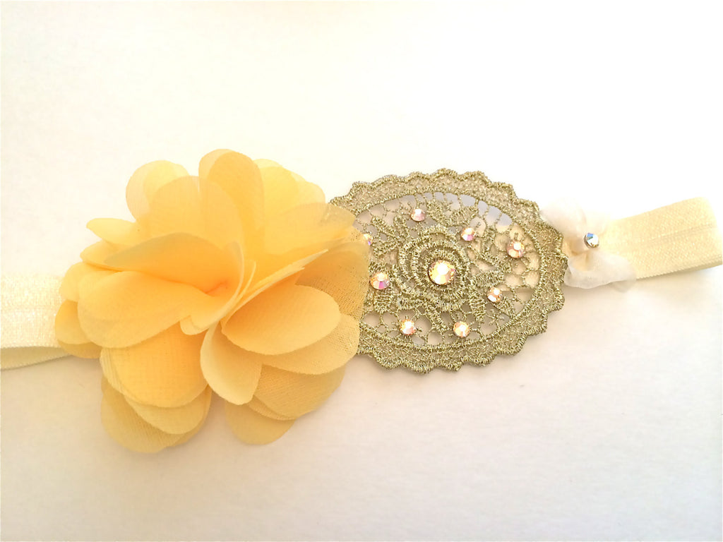 Lace Chiffon Band - Chic Crystals