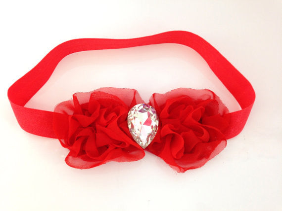 Ruffled Fabric Headband - Chic Crystals