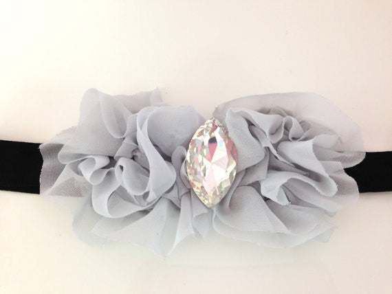 Ruffled Fabric Headband - Chic Crystals