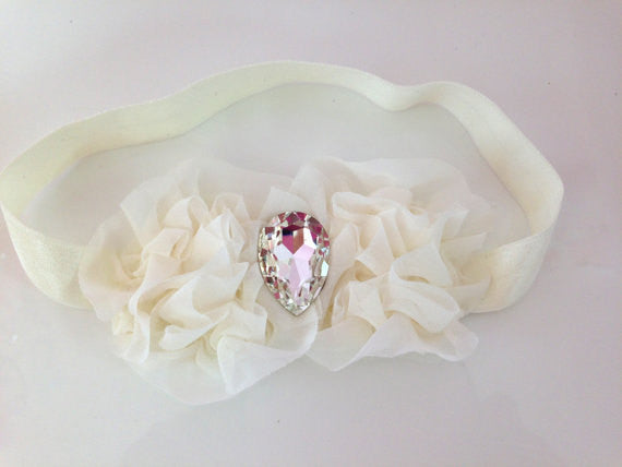 Ruffled Fabric Headband - Chic Crystals