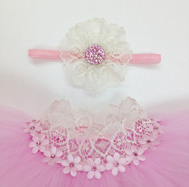 Ivory Tutu Band Set - Chic Crystals