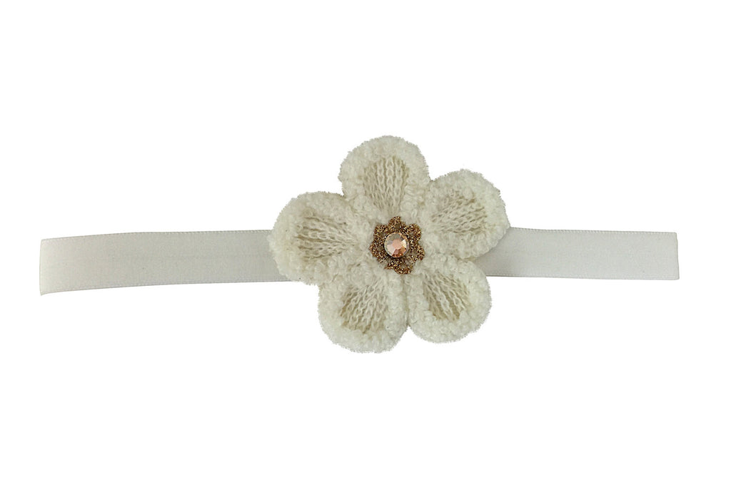 Ivory Flower Headband - Chic Crystals