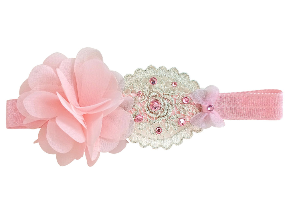 Lace Chiffon Band - Chic Crystals