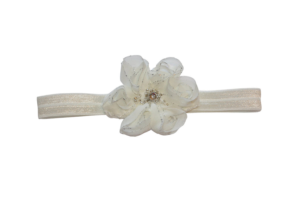 Gray Flower Headband - Chic Crystals