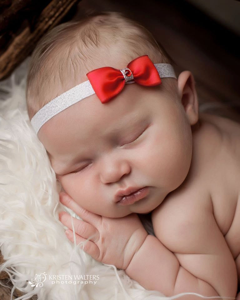 Red Silver Bow Headband - Chic Crystals