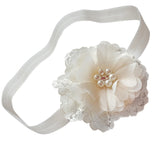 Ivory Lace Headband - Chic Crystals