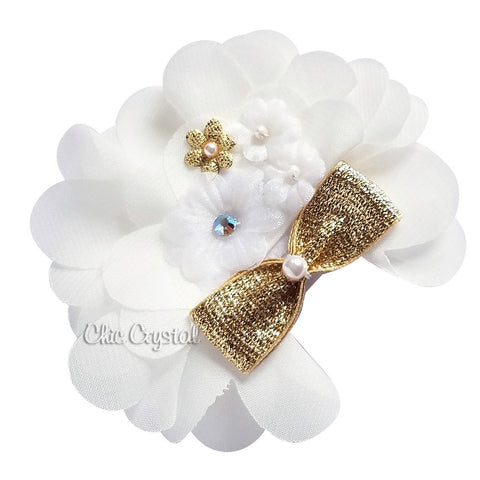 Chiffon  Bow Clip - Chic Crystals