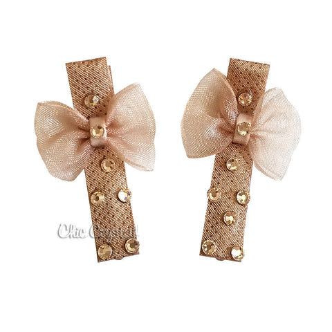 Bow Clip Set - Chic Crystals