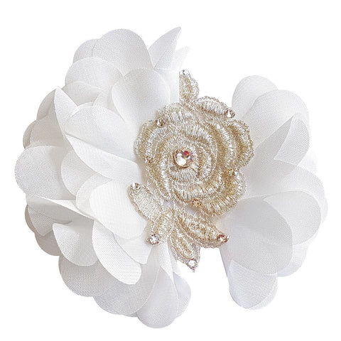 Rosette Chiffon Headband - Chic Crystals