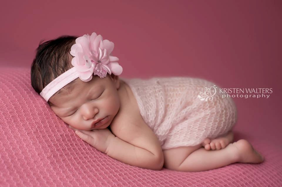 Pink Flower Headband - Chic Crystals