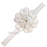 Gold White Flower Band - Chic Crystals
