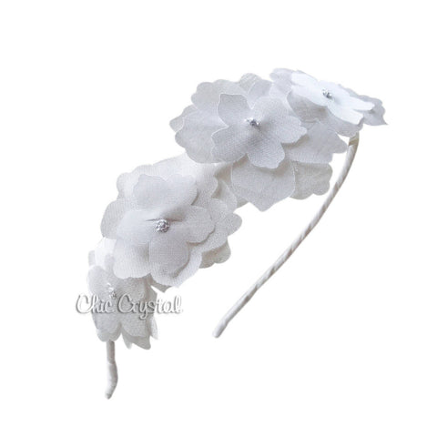 Chiffon Flower Headband - Chic Crystals