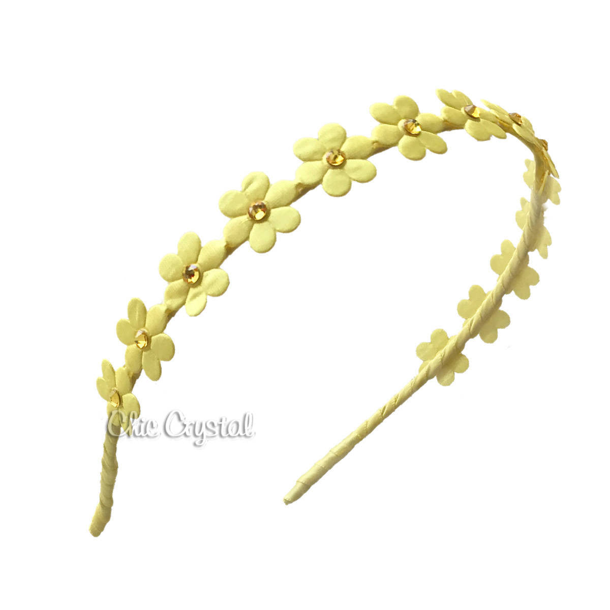Flower Hard Headband - Chic Crystals