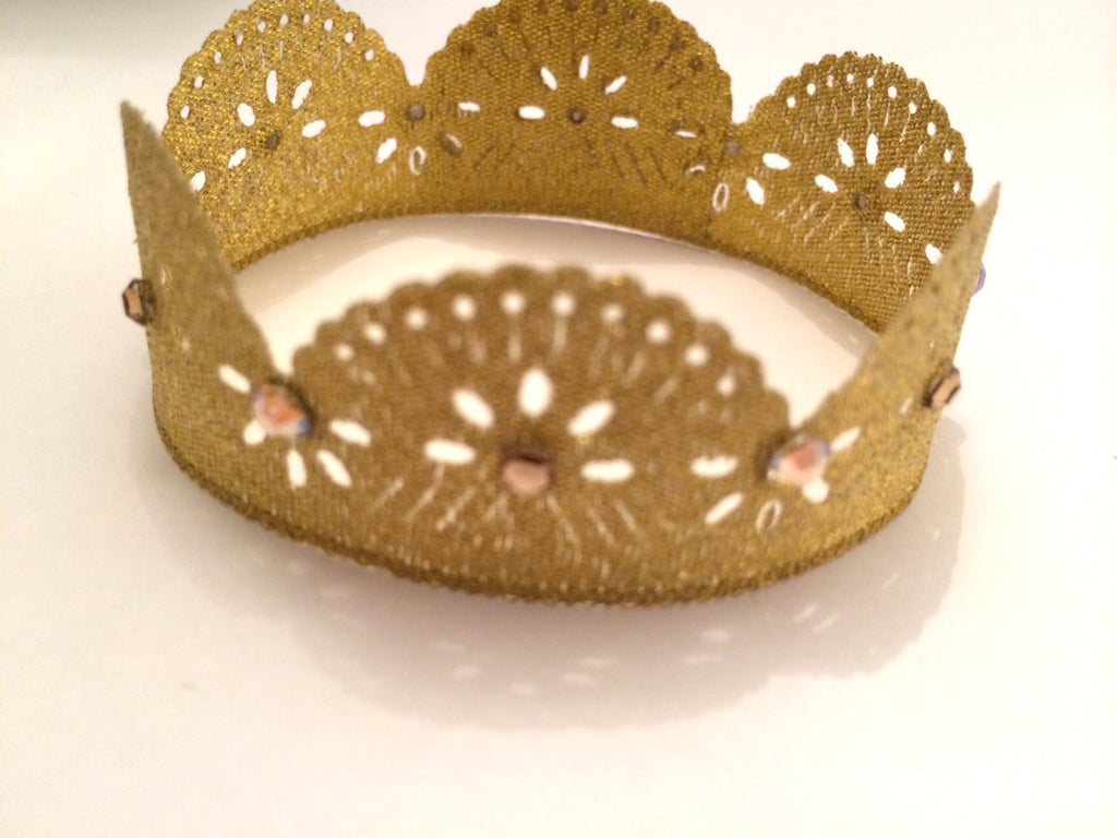 Gold crown headband sales for baby girl