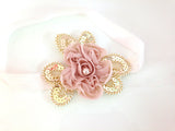 Rosette Flower Band - Chic Crystals