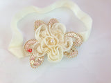 Rosette Flower Band - Chic Crystals