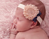 Rosette Peach Headband - Chic Crystals