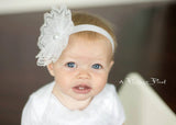 White Lace Headband - Chic Crystals