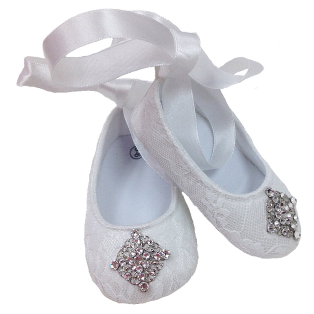 Lace Baby Shoes Chic Crystals