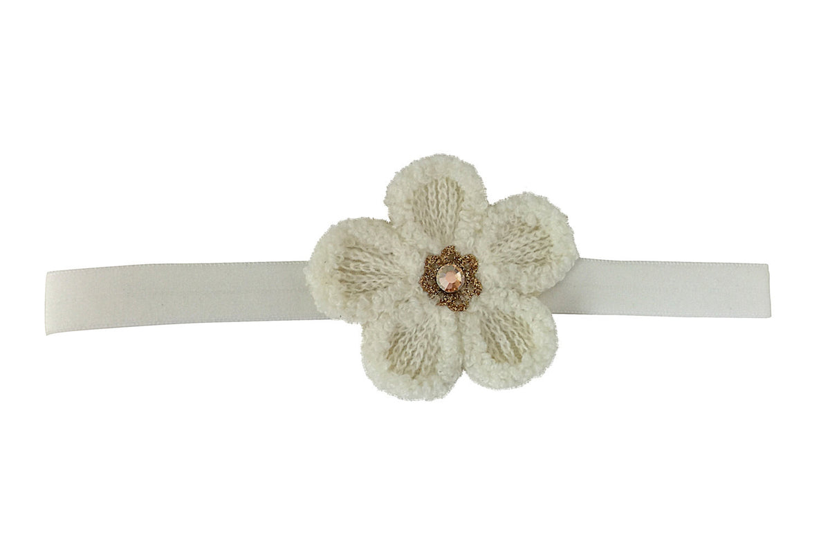 Ivory Flower Headband - Chic Crystals