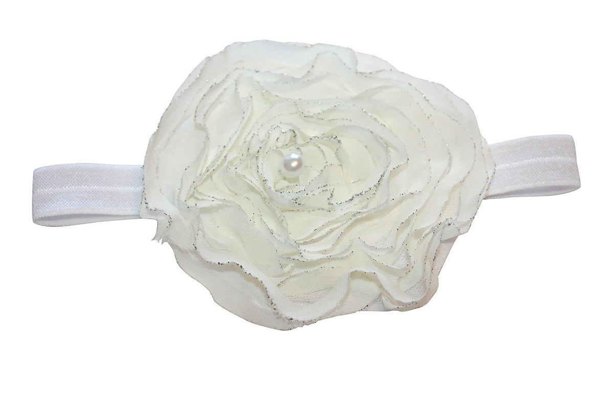 Gray Chiffon Headband - Chic Crystals