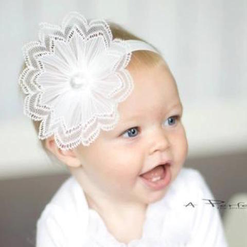 White Lace Headband - Chic Crystals