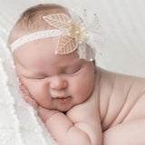 Gold Tulle Leaf Band - Chic Crystals