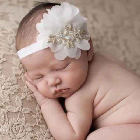 Rosette Chiffon Headband - Chic Crystals