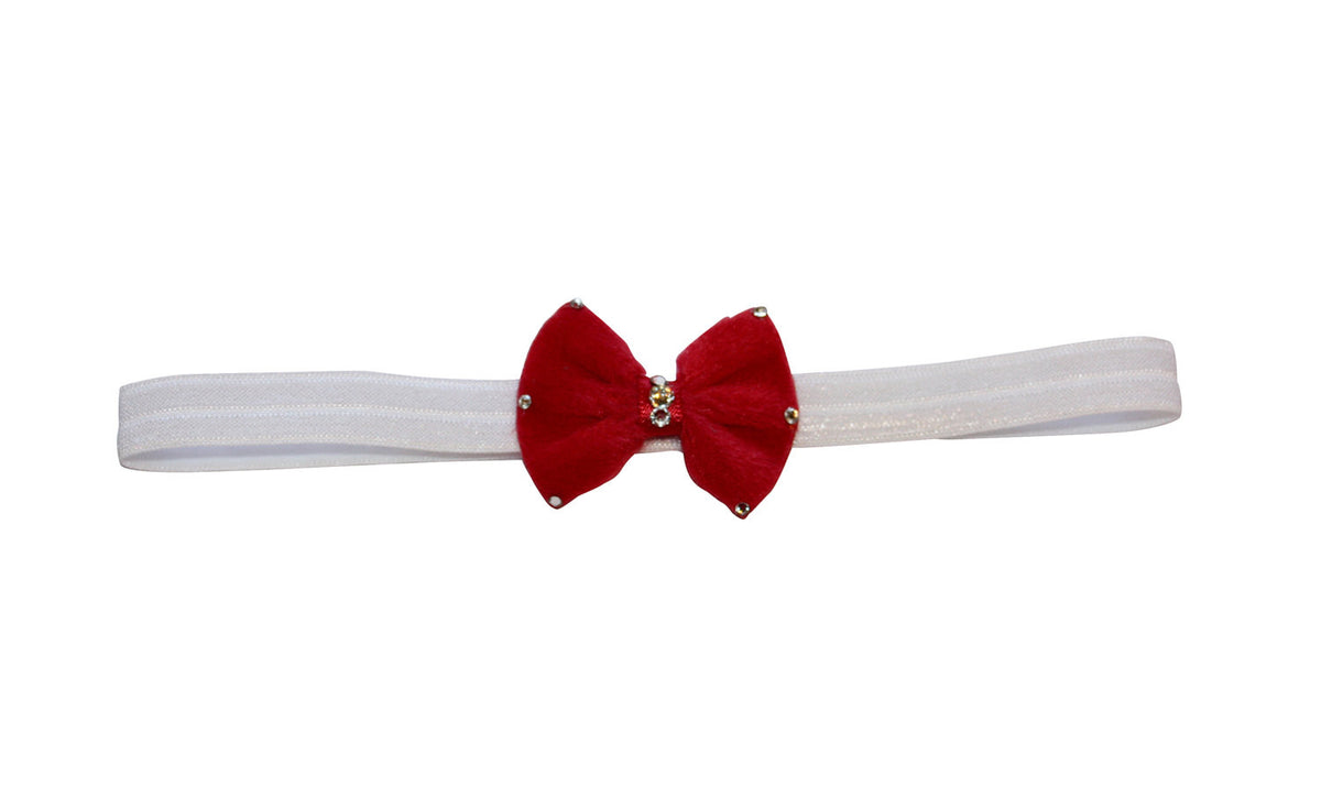 Velvet Bow Headband - Chic Crystals