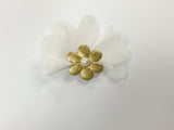 Silver Metallic Flower Clip - Chic Crystals