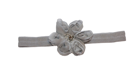 Gray Flower Headband - Chic Crystals