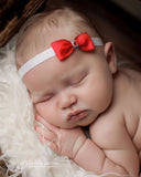 Red Silver Bow Headband - Chic Crystals