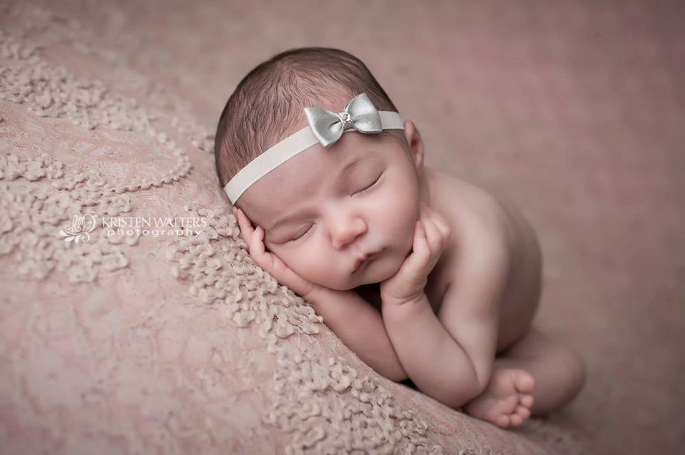 Red Silver Bow Headband - Chic Crystals