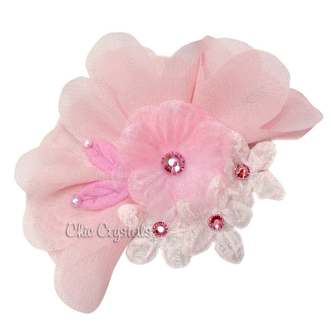 Swarovski Chiffon Hair Clip - Chic Crystals