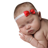 Red Silver Bow Headband - Chic Crystals