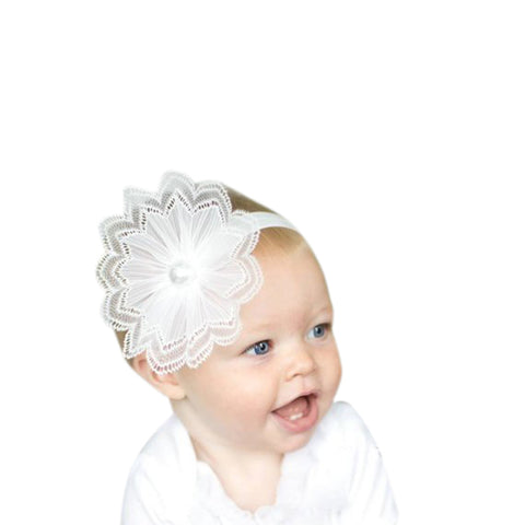 White Lace Headband - Chic Crystals